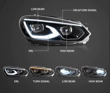 Voll LED SCHEINWERFER für VW Golf 6 Limo und Kombi 2008-2013 Plug and Play